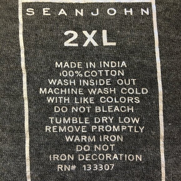 Sean John Crew Neck Heather Gray Graphic Tee Size 2XL EXCELLENT Condition - Picture 6 of 6